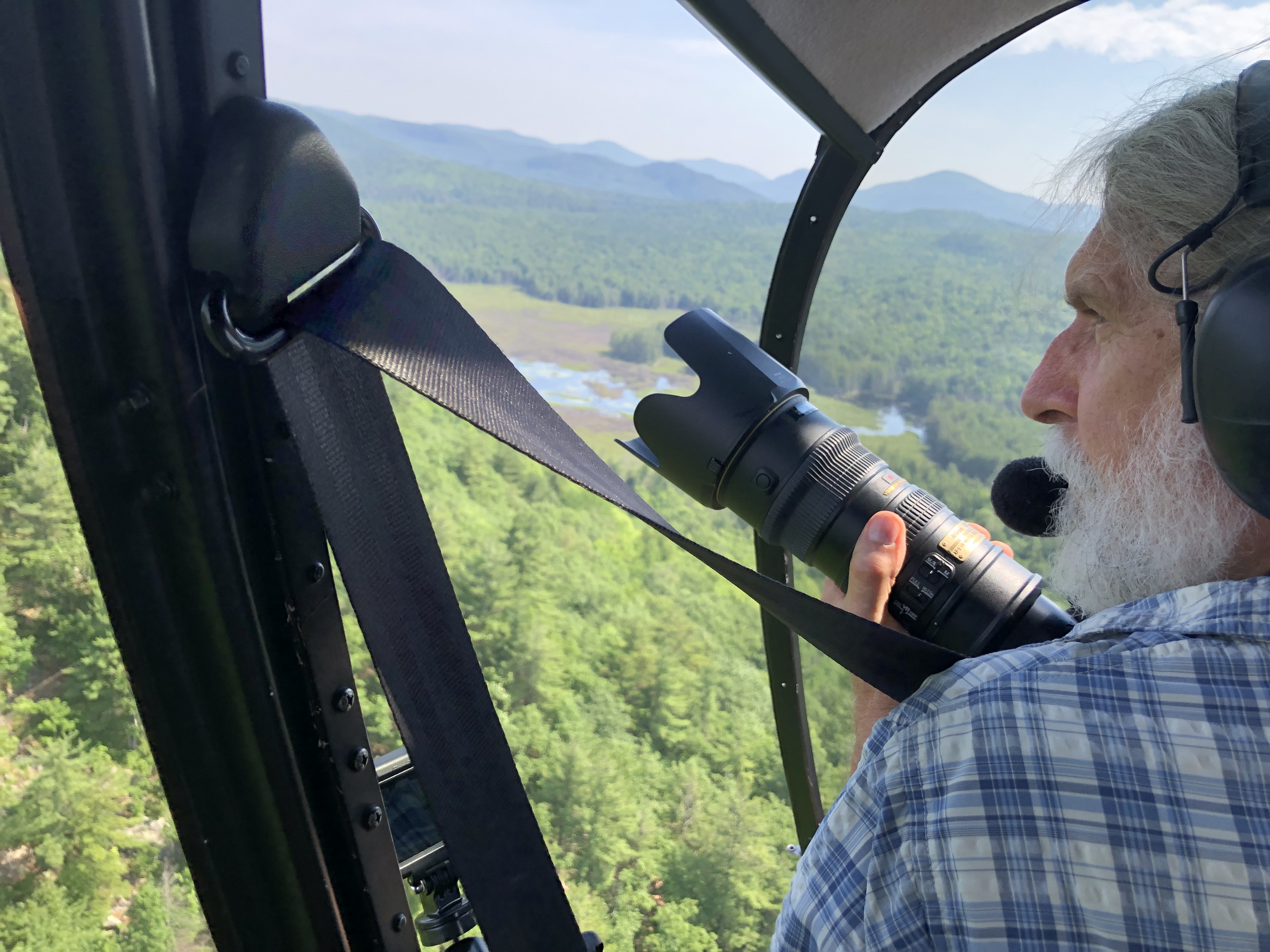 Photographer Carl Heilman looks for Hike-A-Thon participants from the air, during the 2019 Hike-A-Thon.