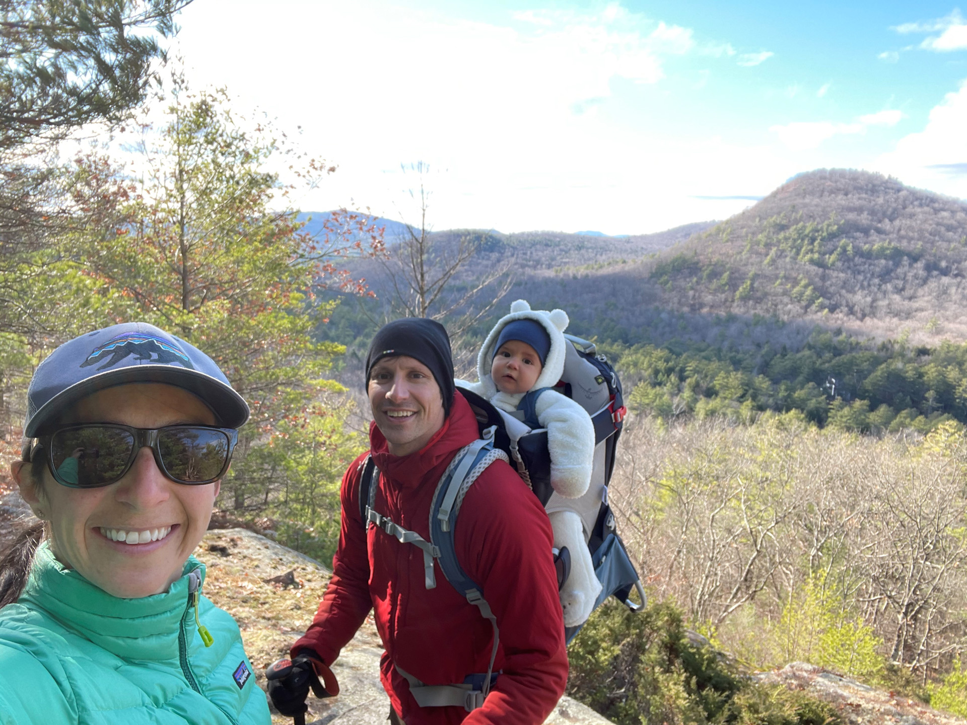 Michele Vidarte and family at the Godwin Preserve, scenic view of mountains from overlook